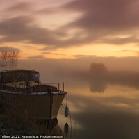 Buy canvas prints of Barge on River Thurne, Norfolk Broads, England, UK by Geraint Tellem ARPS