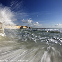 Buy canvas prints of Breaking wave, Freshwater Bay, Isle of Wight, UK by Geraint Tellem ARPS