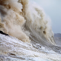 Buy canvas prints of Porthcawl Pier, South Wales, storm wave by Geraint Tellem ARPS