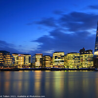 Buy canvas prints of The Shard and City Hall at dusk from the Tower of London promenade by Geraint Tellem ARPS