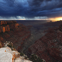 Buy canvas prints of Thunderstorms over south rim, from Cape Royal, north rim, Grand Canyon, Arizona, USA by Geraint Tellem ARPS