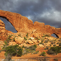Buy canvas prints of North and South Windows, Arches National Park, Utah, USA by Geraint Tellem ARPS
