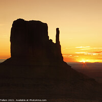 Buy canvas prints of Left Mitten at sunrise, Monument Valley, Navajo Tribal Park, USA by Geraint Tellem ARPS