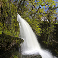 Buy canvas prints of Sgwd Clun-gwyn waterfall, Ystradfellte, Brecon Beacons National Park, Wales, UK by Geraint Tellem ARPS