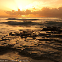 Buy canvas prints of West coast sunset, Barbados, Caribbean by Geraint Tellem ARPS