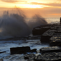 Buy canvas prints of Wave crashing over rocks, Dunraven Bay, Southerndown, Wales, UK by Geraint Tellem ARPS