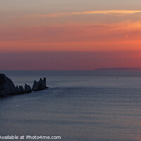Buy canvas prints of Sunset over The Needles from Alum Bay, Isle of Wight, UK by Geraint Tellem ARPS