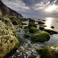 Buy canvas prints of Sunset over Alum Bay, Isle of Wight, UK by Geraint Tellem ARPS