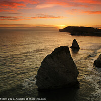 Buy canvas prints of Sunset over Freshwater Bay, Isle of Wight, UK by Geraint Tellem ARPS