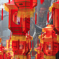 Buy canvas prints of Chinese New Year decorations, Shanghai, China by Geraint Tellem ARPS