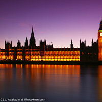 Buy canvas prints of Houses of Parliament and River Thames at twilight, London, UK by Geraint Tellem ARPS