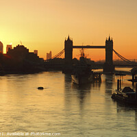 Buy canvas prints of Tower Bridge and River Thames at sunrise, London, England, UK by Geraint Tellem ARPS