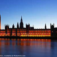 Buy canvas prints of Houses of Parliament and River Thames at twilight, London by Geraint Tellem ARPS