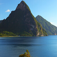 Buy canvas prints of The Pitons and Soufriere Bay, St Lucia, Caribbean by Geraint Tellem ARPS
