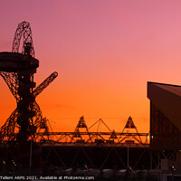 Buy canvas prints of Arcelor Mital Orbit sculpture and Olympic Stadium, London, UK by Geraint Tellem ARPS