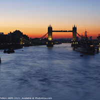 Buy canvas prints of Tower Bridge, HMS Belfast and River Thames at sunrise, London, England, UK by Geraint Tellem ARPS