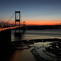 Buy canvas prints of Severn Estuary and Severn Bridge at twilight, UK by Geraint Tellem ARPS