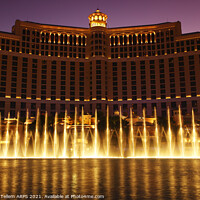 Buy canvas prints of Fountains outside Bellagio Hotel, Las Vegas, Nevada, USA by Geraint Tellem ARPS