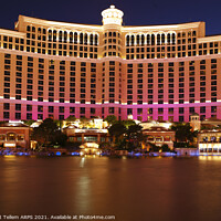 Buy canvas prints of Bellagio Hotel at night, Las Vegas, Nevada, USA by Geraint Tellem ARPS