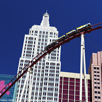 Buy canvas prints of Rollercoaster, New York, New York, Las Vegas, USA by Geraint Tellem ARPS