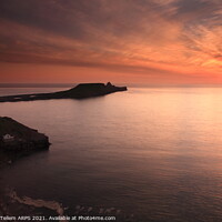 Buy canvas prints of Worms Head at sunset, Rhossili, Gower, South Wales by Geraint Tellem ARPS