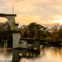 Buy canvas prints of Golden Diving Board at Coate Water by Reidy's Photos