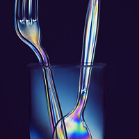 Buy canvas prints of Blue Background Light Refraction by Reidy's Photos
