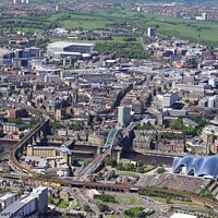 Buy canvas prints of Newcastle and Gateshead from above by mick vardy