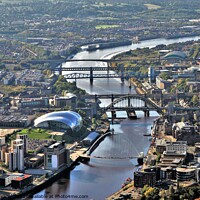Buy canvas prints of The bridges of the River Tyne. by mick vardy