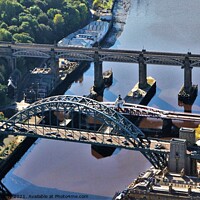 Buy canvas prints of Newcastle Tyne Bridges by mick vardy
