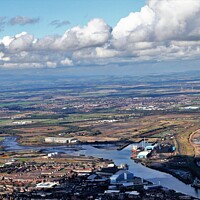 Buy canvas prints of Aerial view of Blyth Harbour. by mick vardy