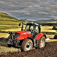 Buy canvas prints of Ploughing in tandem Cheviot Hills by mick vardy