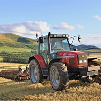 Buy canvas prints of Ploughing in the Cheviot Hills by mick vardy