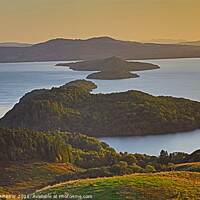 Buy canvas prints of Sunset from Conic Hill. by ANN RENFREW