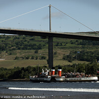 Buy canvas prints of Down the Clyde on the Waverley by ANN RENFREW