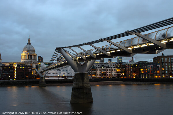 Millennium Bridge, London Picture Board by ANN RENFREW