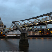 Buy canvas prints of Millennium Bridge, London by ANN RENFREW