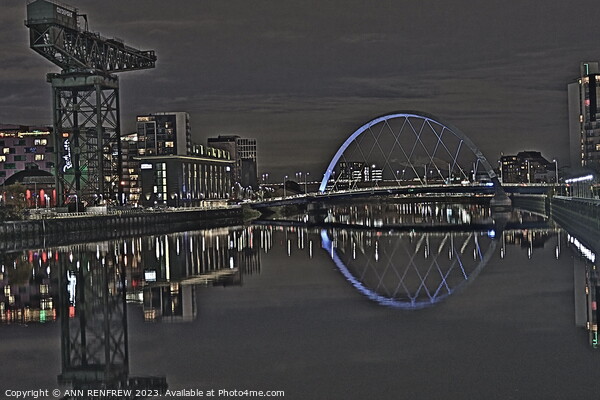 Glasgow Squinty Bridge Picture Board by ANN RENFREW
