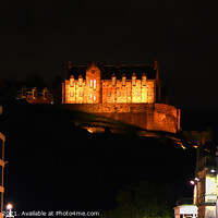 Buy canvas prints of Edinburgh Castle Floodlit. by ANN RENFREW