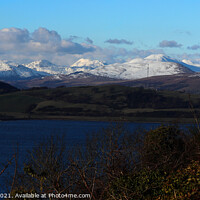 Buy canvas prints of Snow capped mountains of Scotland. by ANN RENFREW