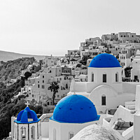 Buy canvas prints of Blue Domed Churches of Santorini by Jason Beattie