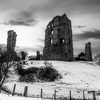 Buy canvas prints of Sherriff hutton castle ruins in black and white 489 by PHILIP CHALK