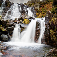 Buy canvas prints of Langdale waterfall  near Stickle tarn in the lake  by PHILIP CHALK