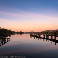 Buy canvas prints of Coniston water jetty sunrise 497 by PHILIP CHALK