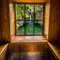 Buy canvas prints of Rydal hall hut and  waterfall from the viewing hut by PHILIP CHALK