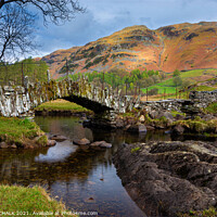 Buy canvas prints of Slaters bridge in the lake district Cumbria Langdales 521  by PHILIP CHALK