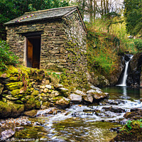 Buy canvas prints of Rydal hall hut and waterfall 529 by PHILIP CHALK