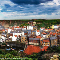 Buy canvas prints of Staithes panorama 534  by PHILIP CHALK