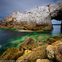 Buy canvas prints of White arch (Bwa Gwyn) Rhoscolyn Anglesey Wales. 562 by PHILIP CHALK