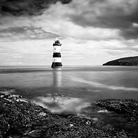 Buy canvas prints of Penmon lighthouse black and white 571  by PHILIP CHALK
